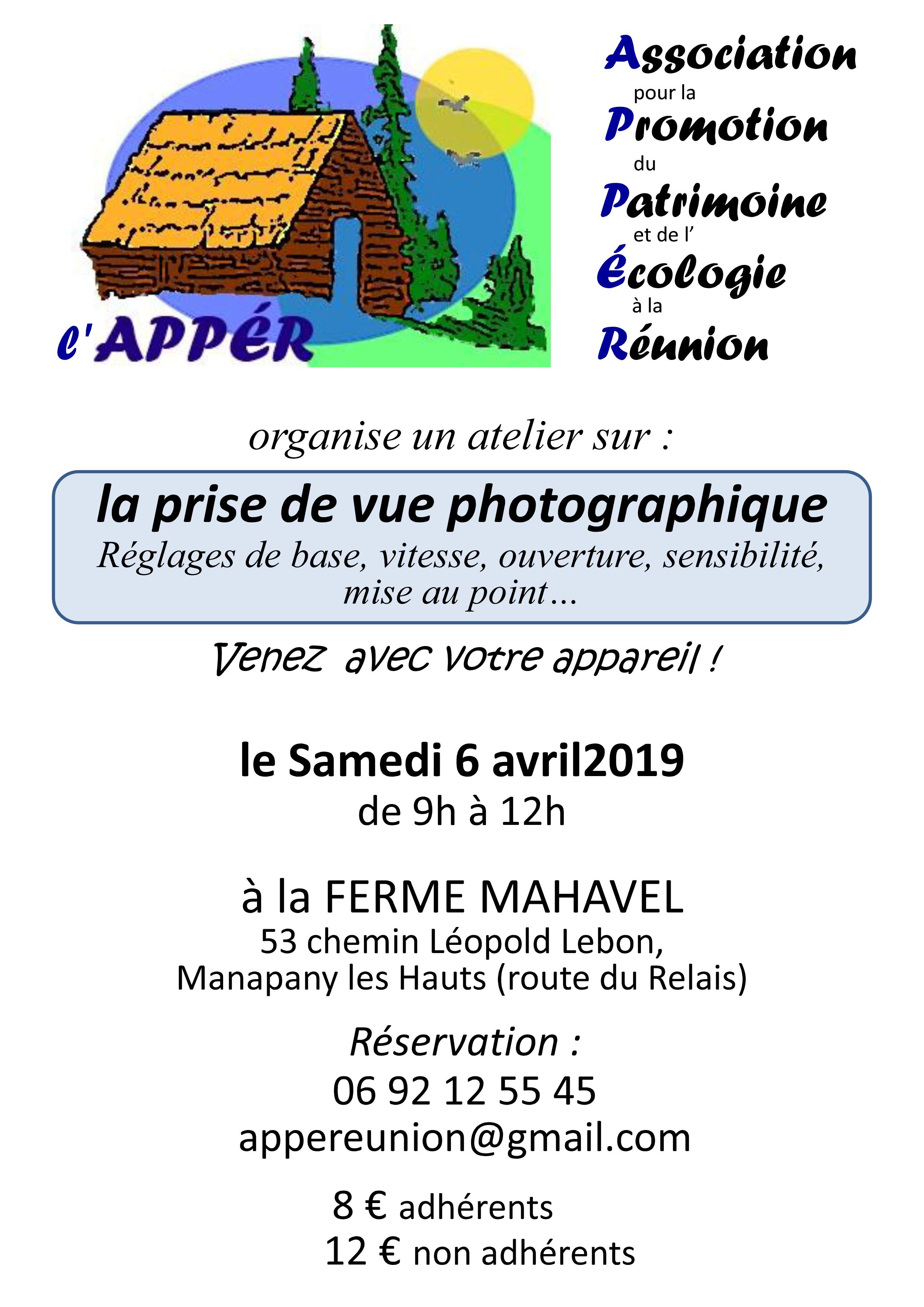 flyer atelier prise de vue